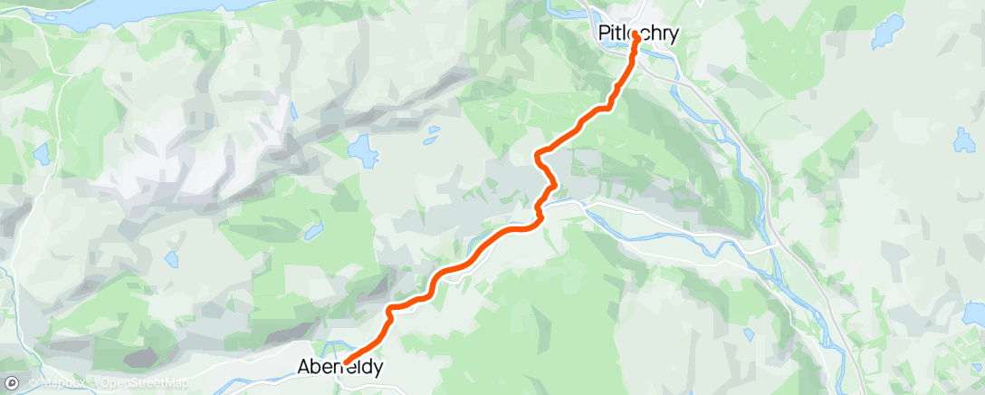Karte der Aktivität „Day 3 Rob Roy Way Aberfeldy to Pitlochry”