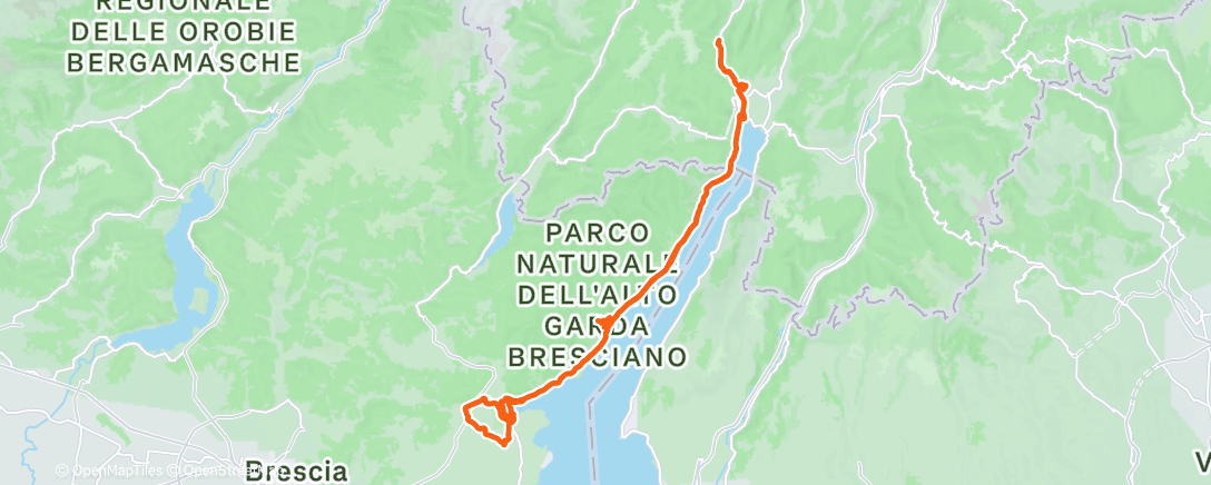 Map of the activity, Pedalata mattutina