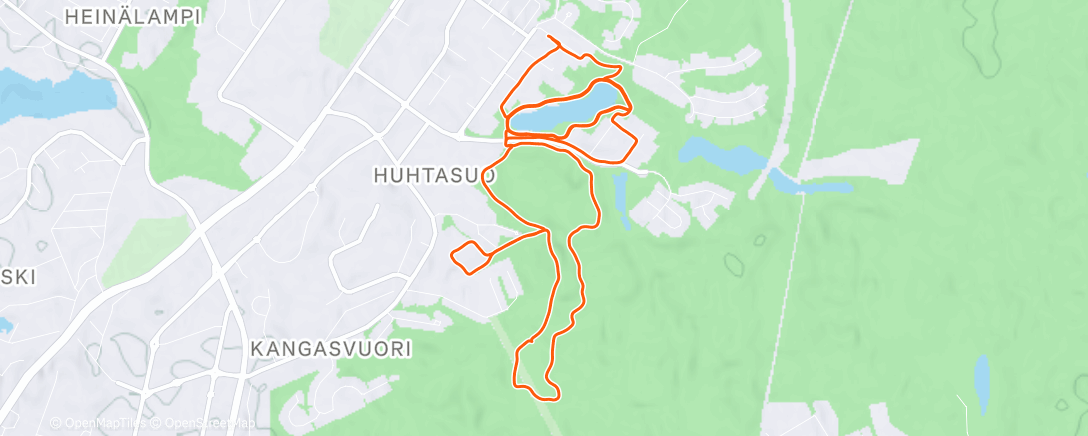 Map of the activity, Afternoon Run
