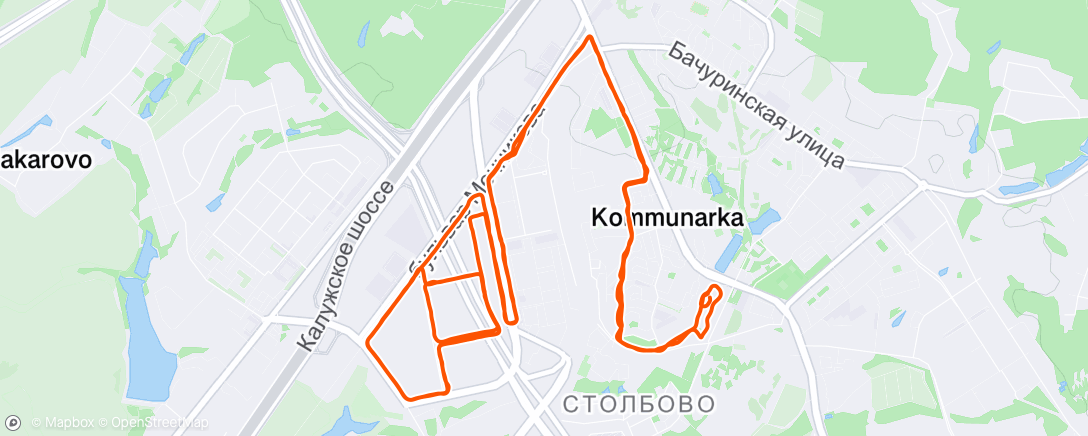 Map of the activity, Полуденный забег