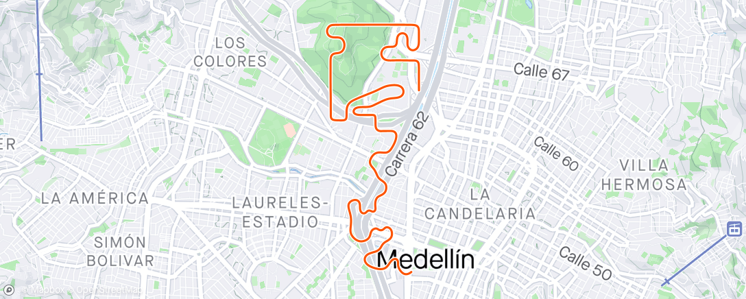 Map of the activity, MyWhoosh - Medellin City