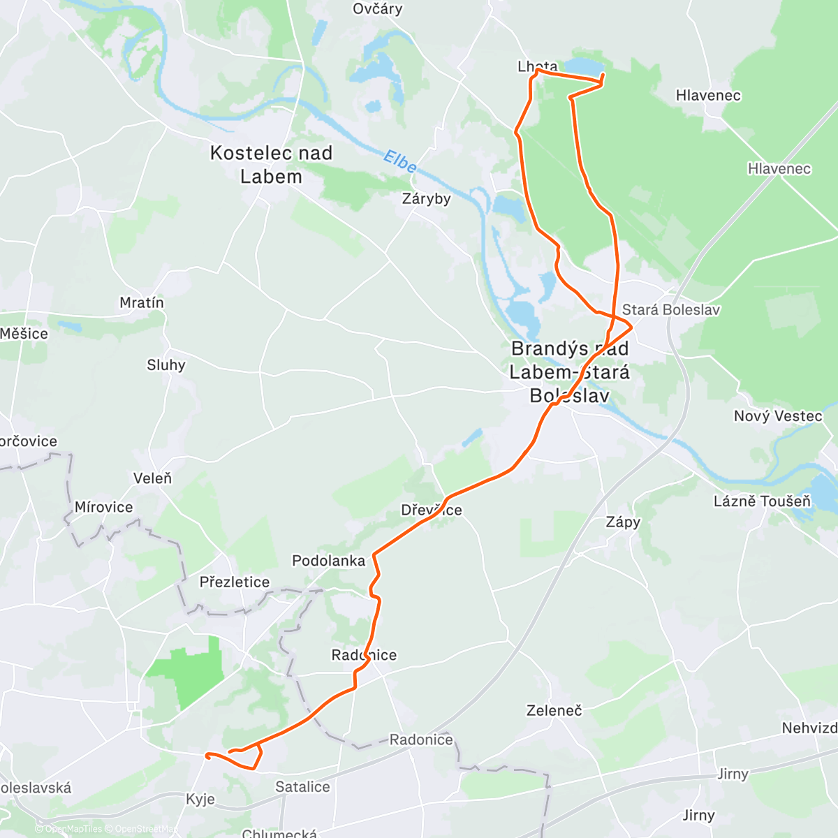 Map of the activity, Lhota