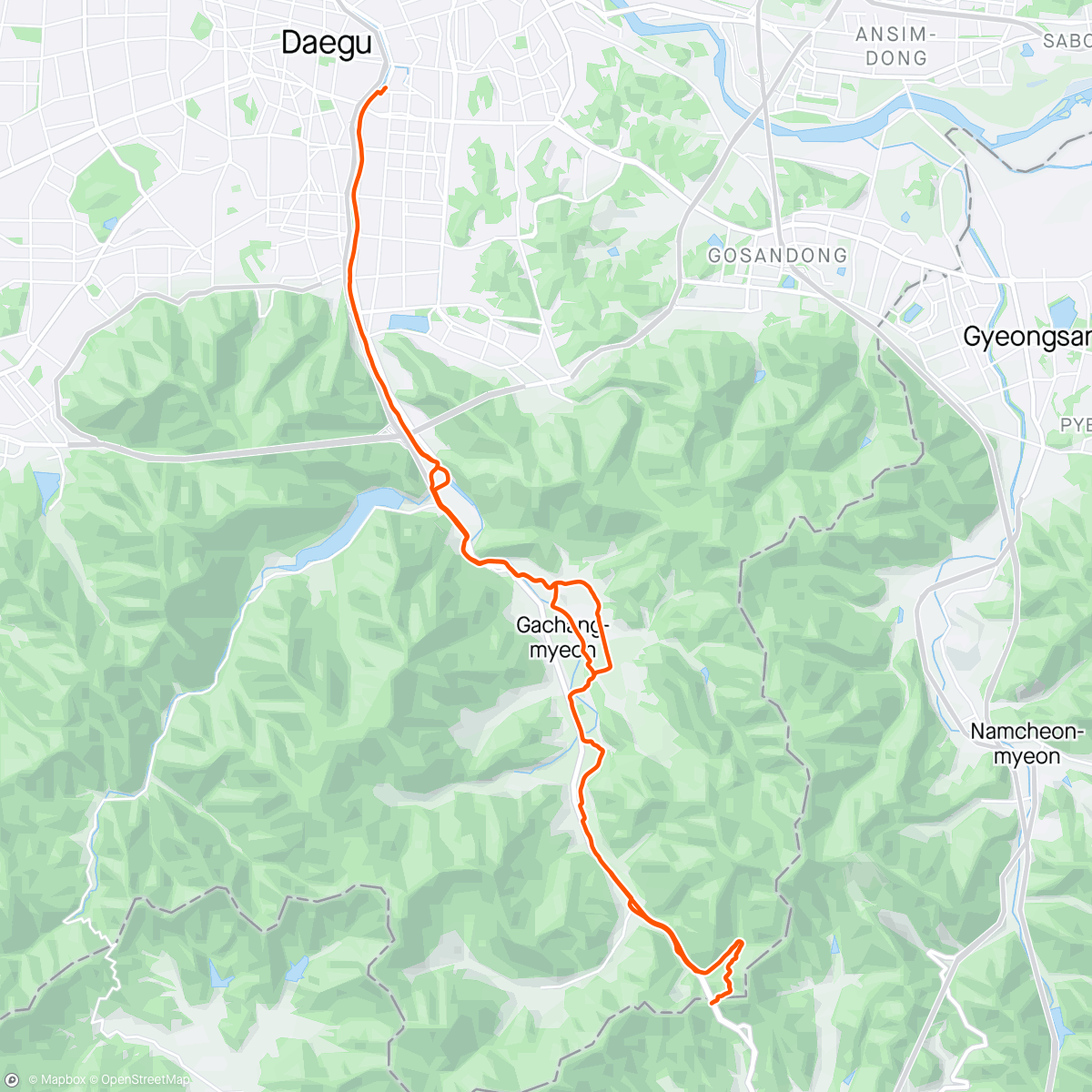 Map of the activity, 팔조령