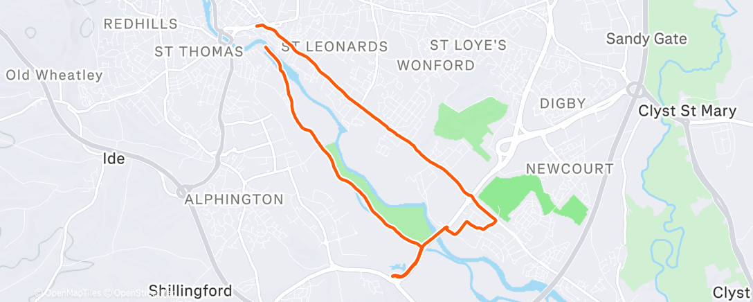 Map of the activity, Morning Run