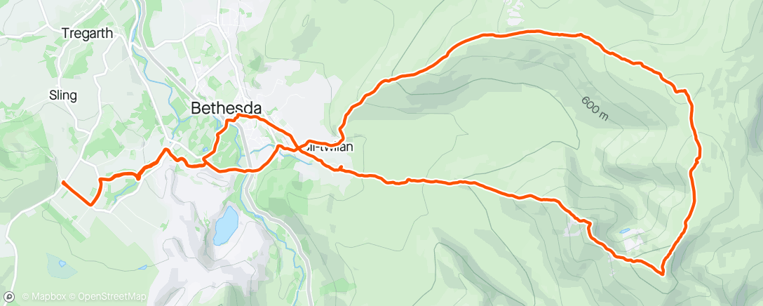 Mappa dell'attività Gyda'r 'wawr' ar y Carneddau