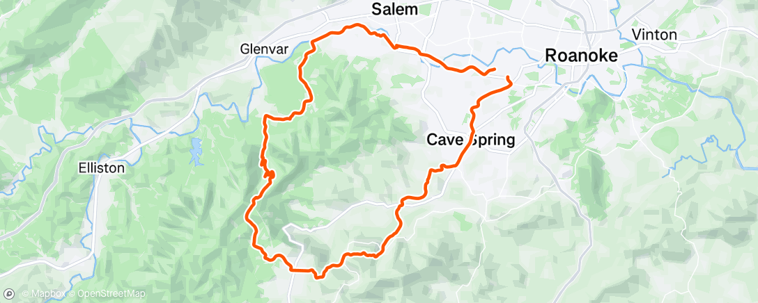Map of the activity, Poor Mountain Moto Ride