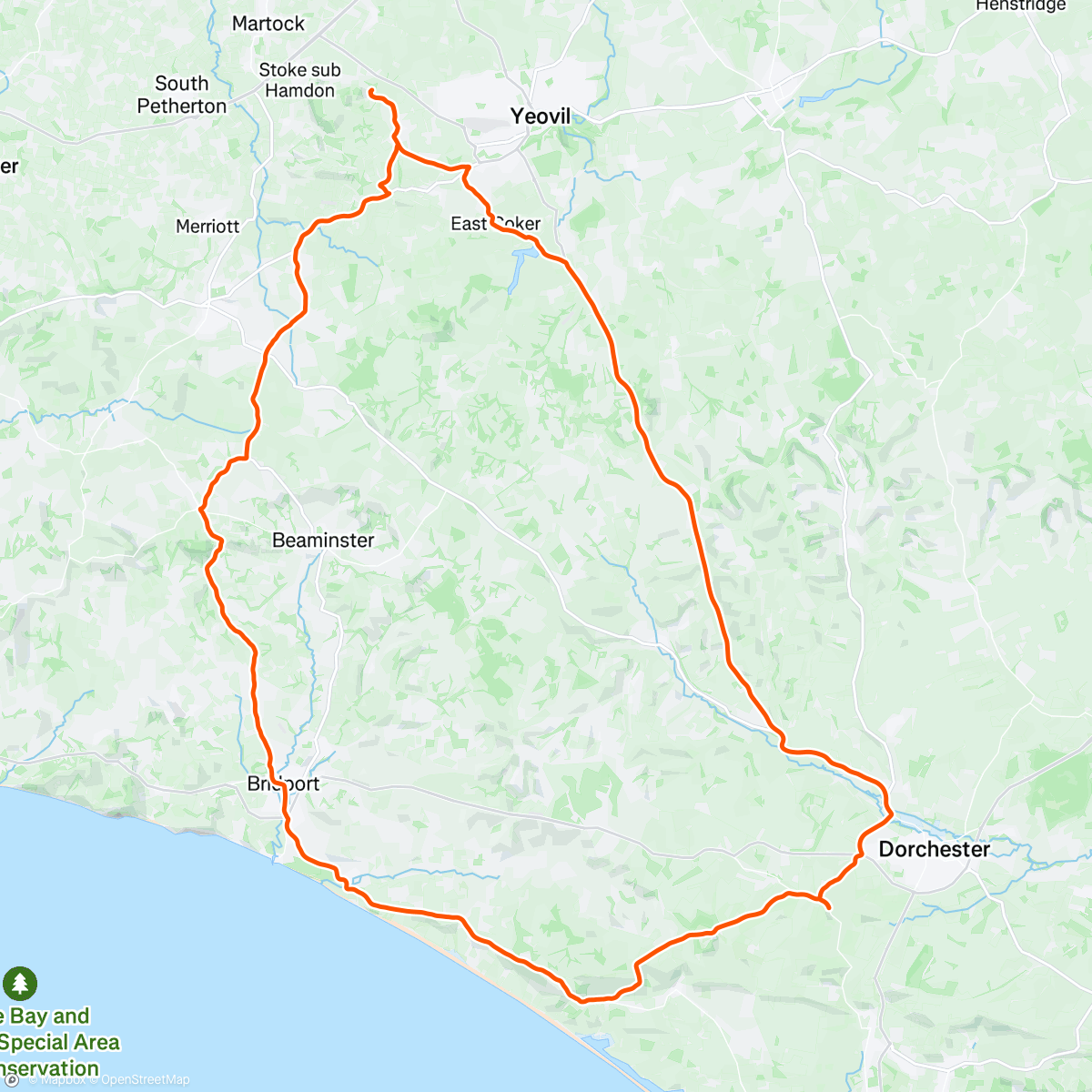 Map of the activity, Lunch Ride