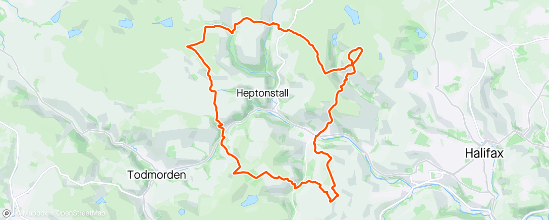 活动地图，Hebden Hills reverse