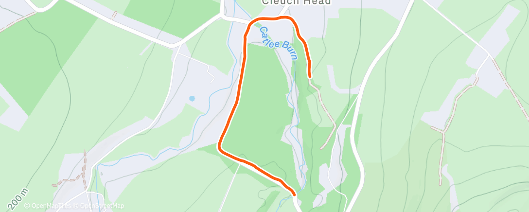 Map of the activity, Short run to old paddock to tidy up