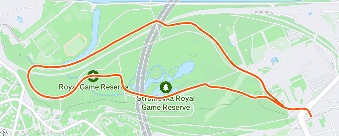 Map of the activity, Afternoon Run