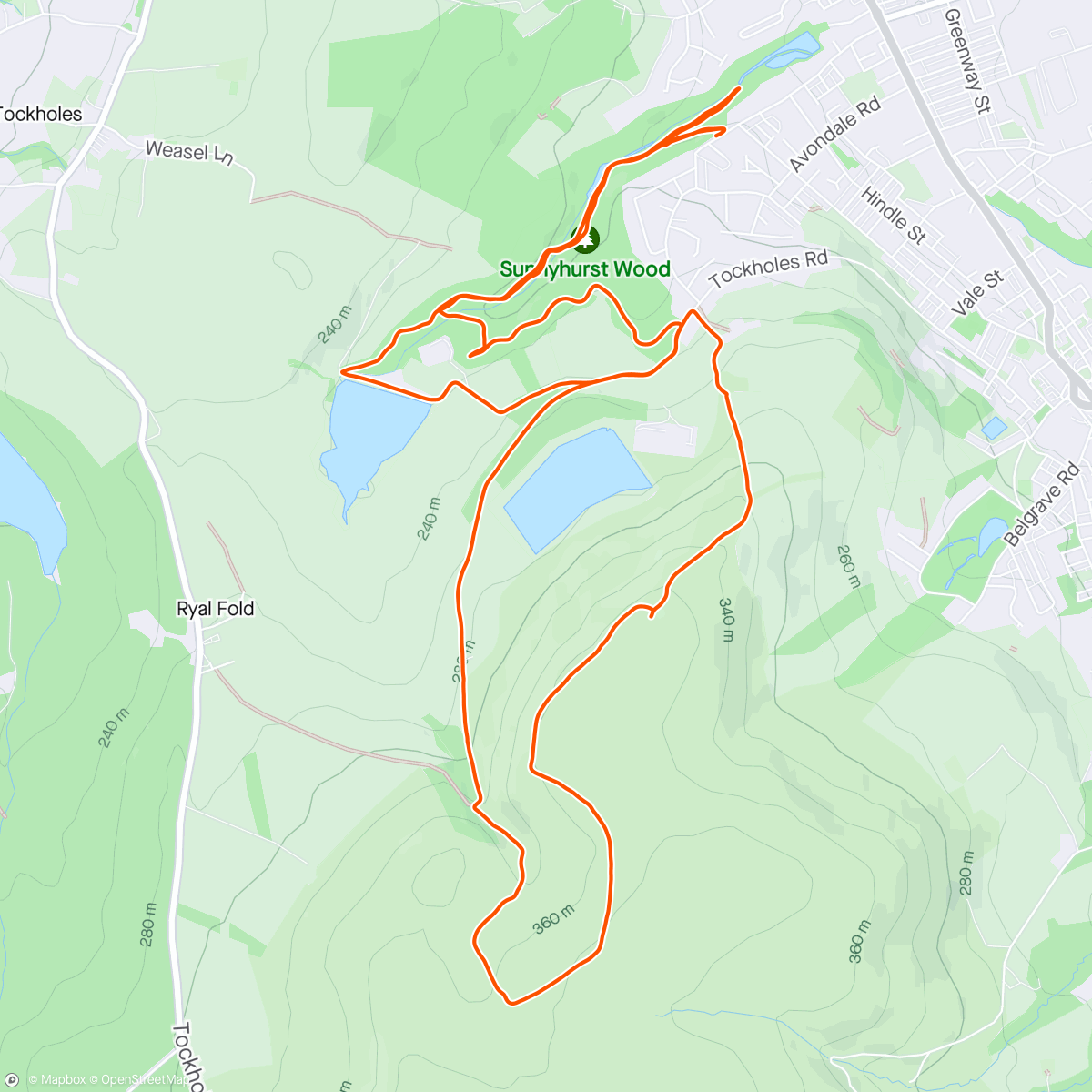 Map of the activity, Stop off on the way 🏡 took the direct path up Darwen Tower for the first time, 1-0 to  me🤣 easier than I was expecting to be fair. Had fun on the fast descent especially around 8kms 🎢🏃‍♂️ that's my plan for UTS🤣