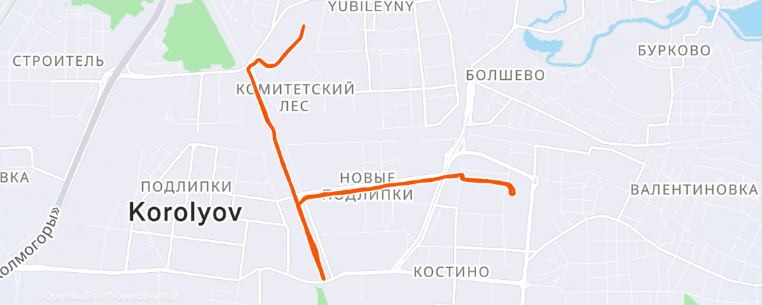 Map of the activity, Ночной забег