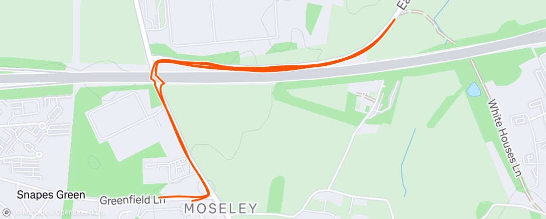 Map of the activity, First dip into an effort session in  8 months. 10 x 1 min with 1 minute jog.