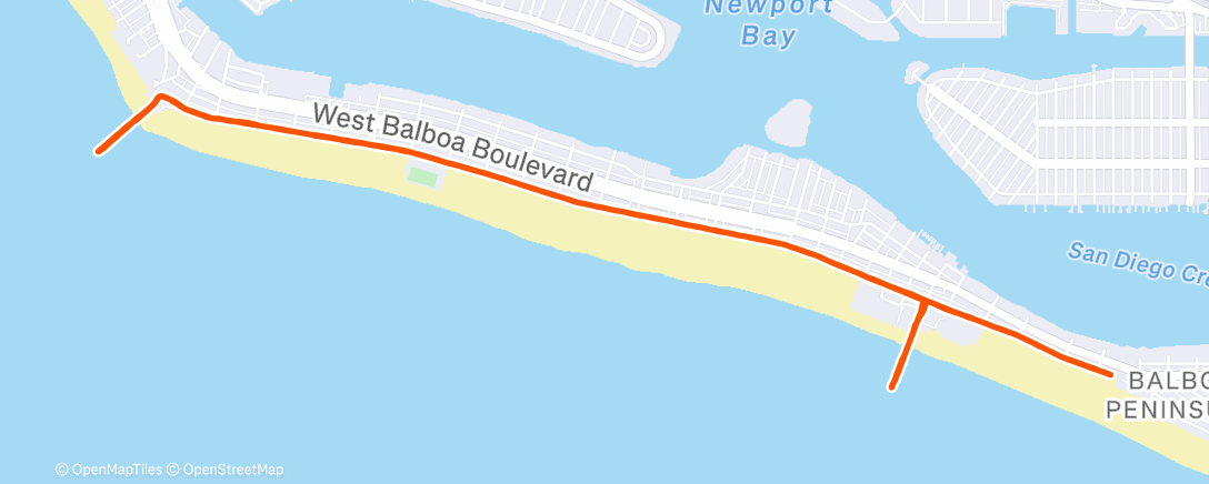 Map of the activity, Afternoon Run