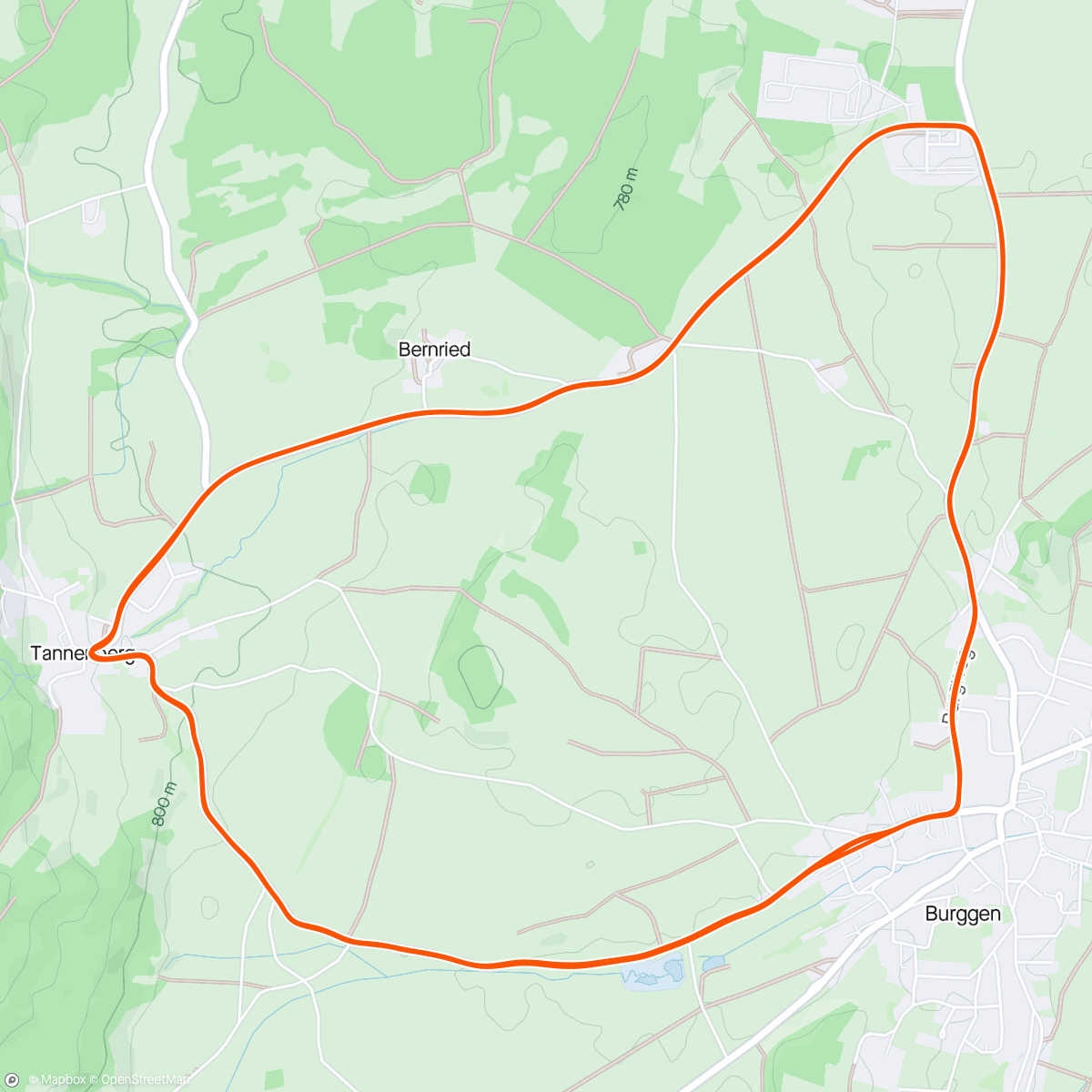 アクティビティ「Tour de Allgäu - Burggen」の地図