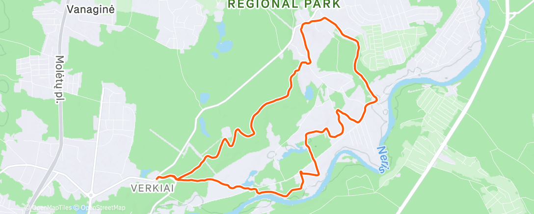 Map of the activity, Lunch Trail Run