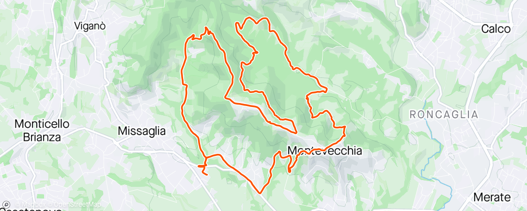 Map of the activity, Trail running all’ora di pranzo