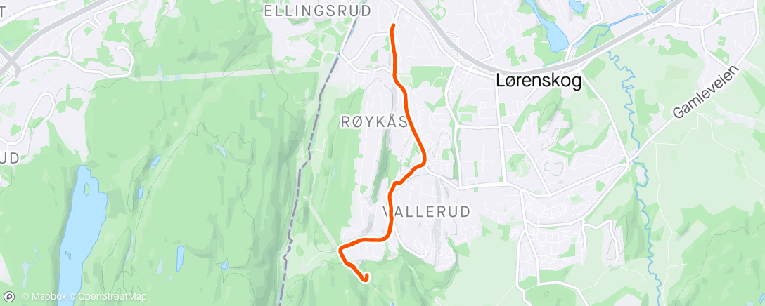 Map of the activity, 21/04/24 Lunch Run