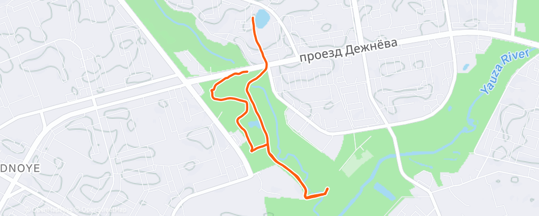 Map of the activity, Вечерний забег