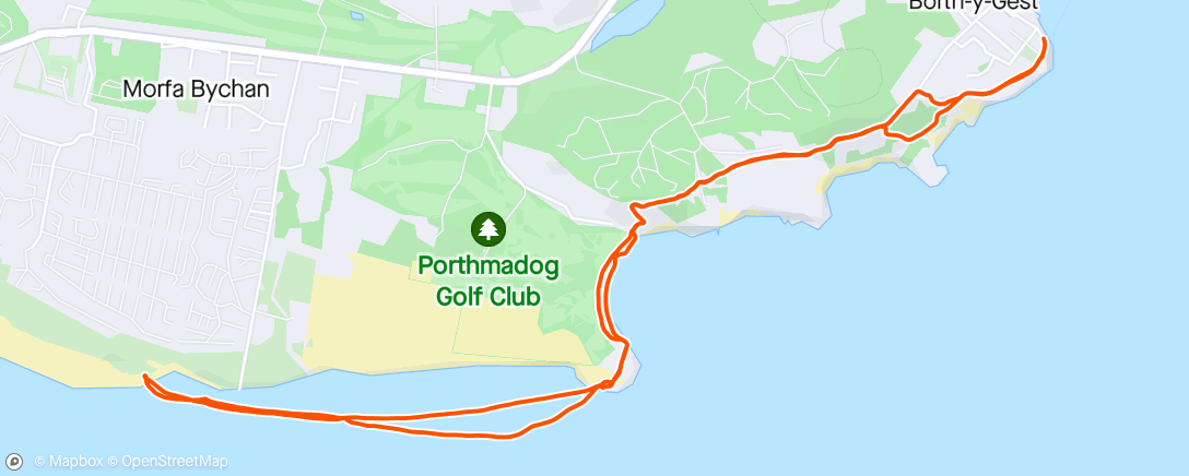 Map of the activity, Run and swim