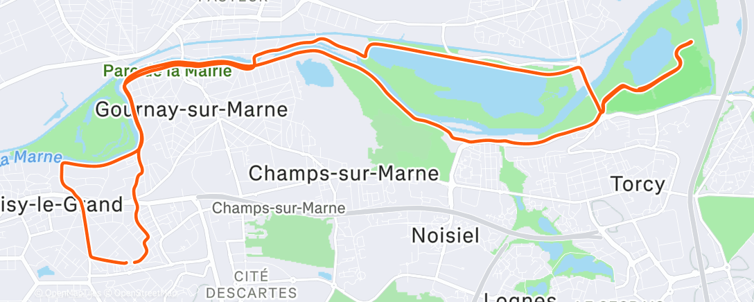 Map of the activity, Sortie vélo dans l'après-midi