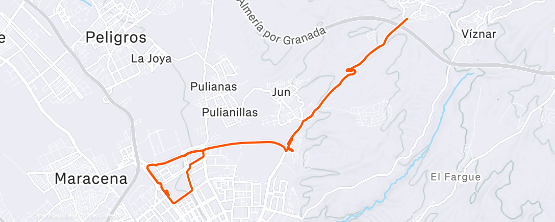 Map of the activity, Morning Run