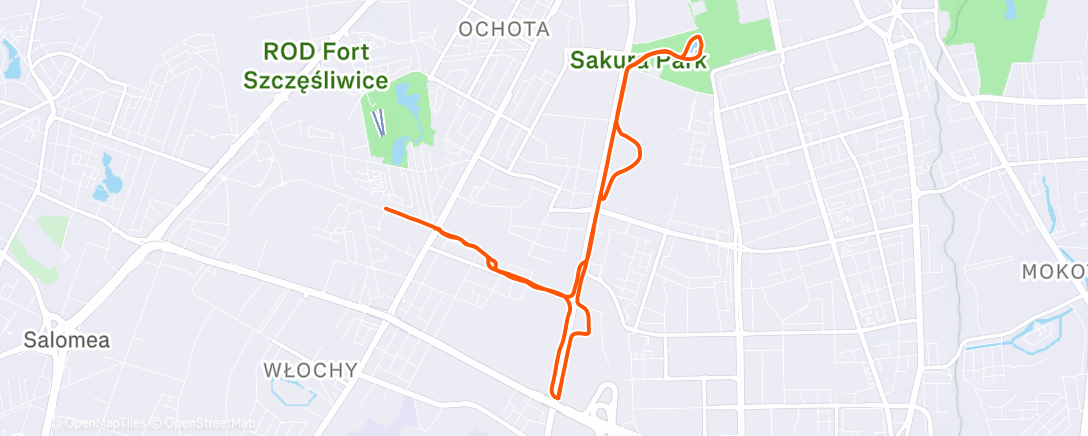 Map of the activity, ZB Zabawa Biegowa 3x (3'+2'+1' p.1') p.2'