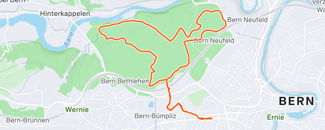 Map of the activity, Lunch Run