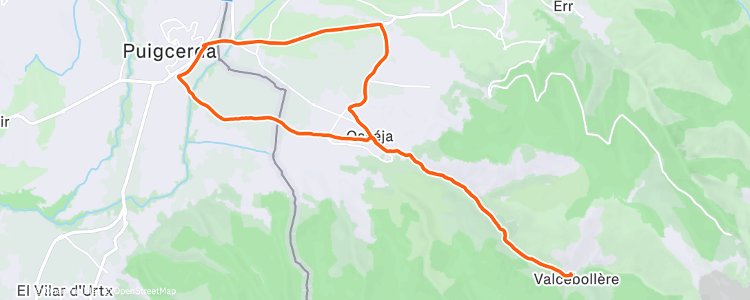 Map of the activity, Sortie VTT le midi
