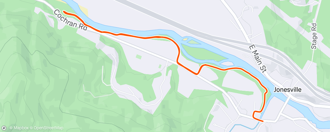 Map of the activity, Afternoon Run