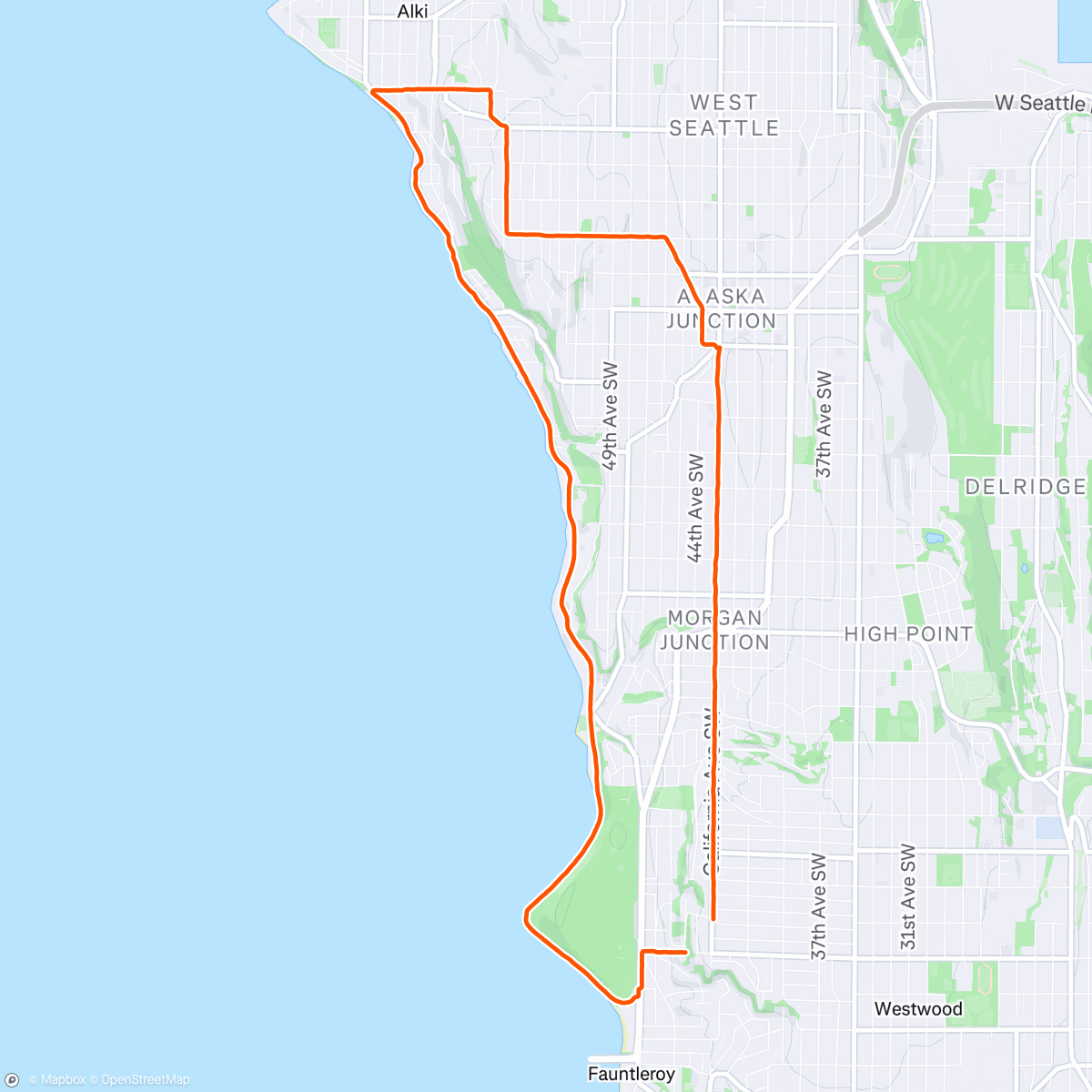 Map of the activity, Afternoon Run