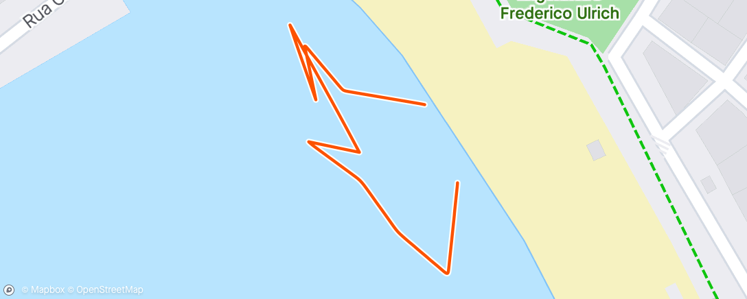 Map of the activity, Evening Swim probably nearer 250m