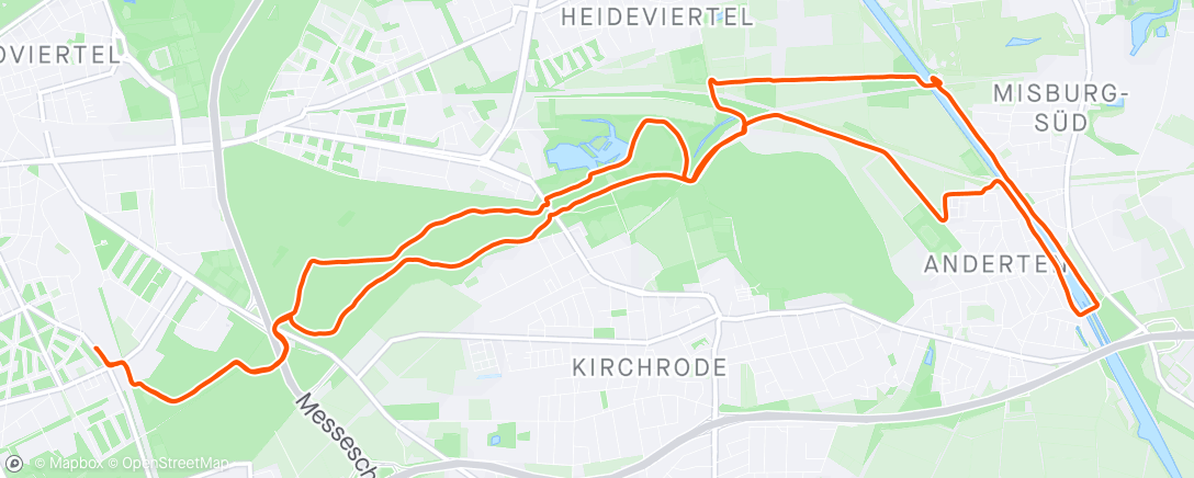 Map of the activity, 20km easy