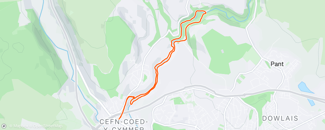 Map of the activity, Evening Trail Run