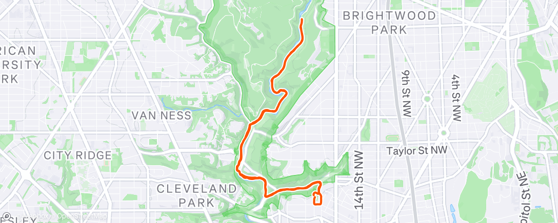 Map of the activity, Morning Run