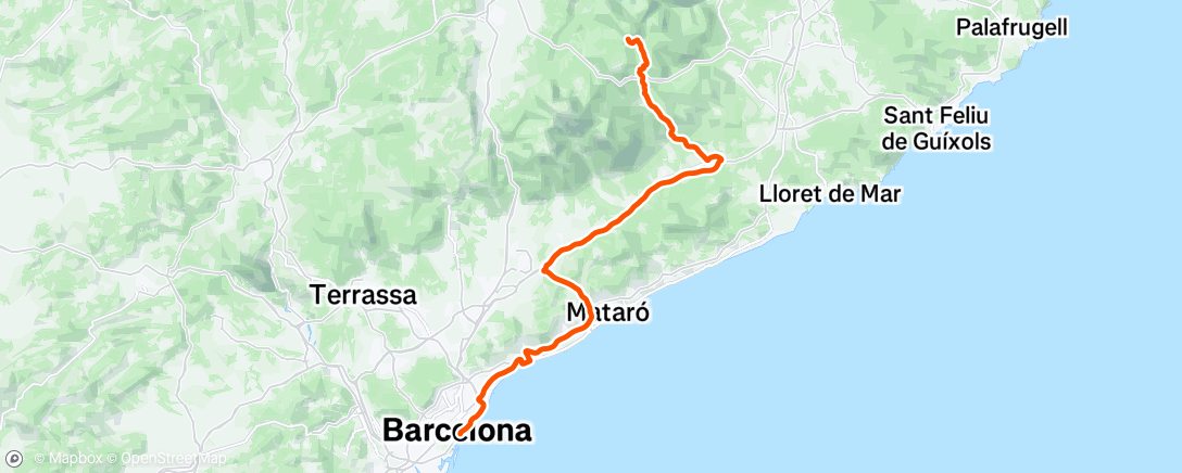 Map of the activity, Sant Hilari Sacalm-Badalona 🚗