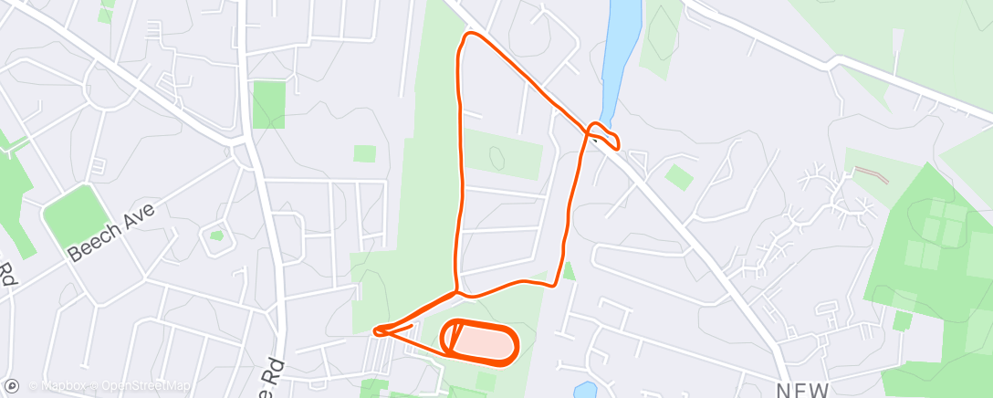 Map of the activity, Evening Run with NTC