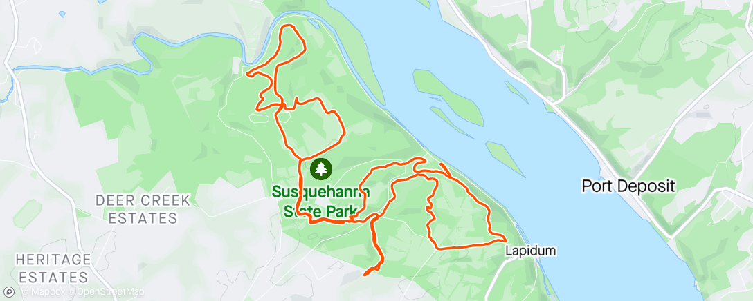 Map of the activity, Wet xc ride.