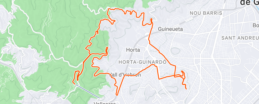 Map of the activity, Tibidabo 25k 🚲🚲🚲🚲