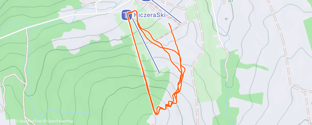 Карта физической активности (Ski Bob po 4 latach 😊 3 zjazdy i dziura Mnie znalazła😡 narta złamana 😭)