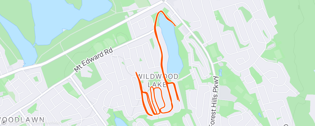Map of the activity, Evening Run