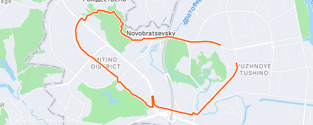 Map of the activity, Утренний забег