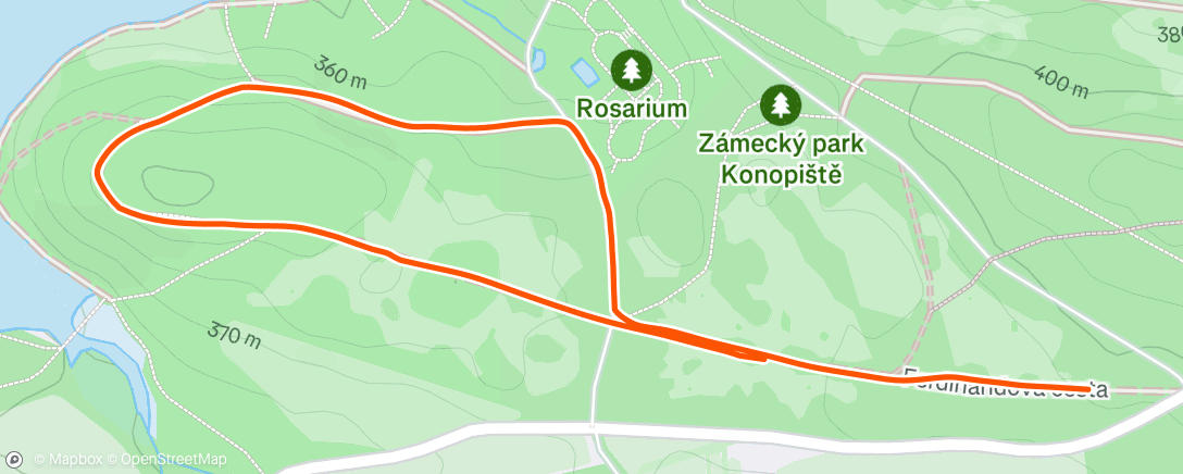 Map of the activity, Afternoon Run