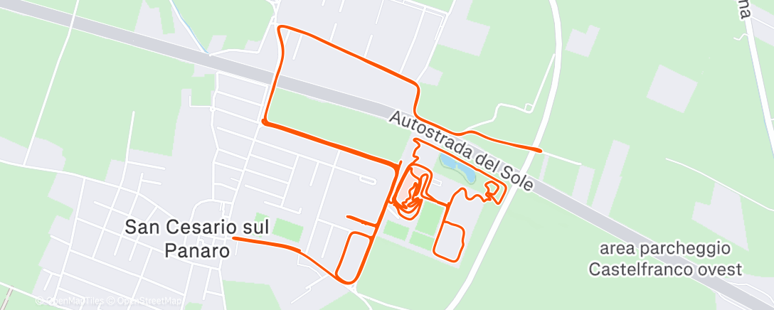 Map of the activity, Pedalata mattutina