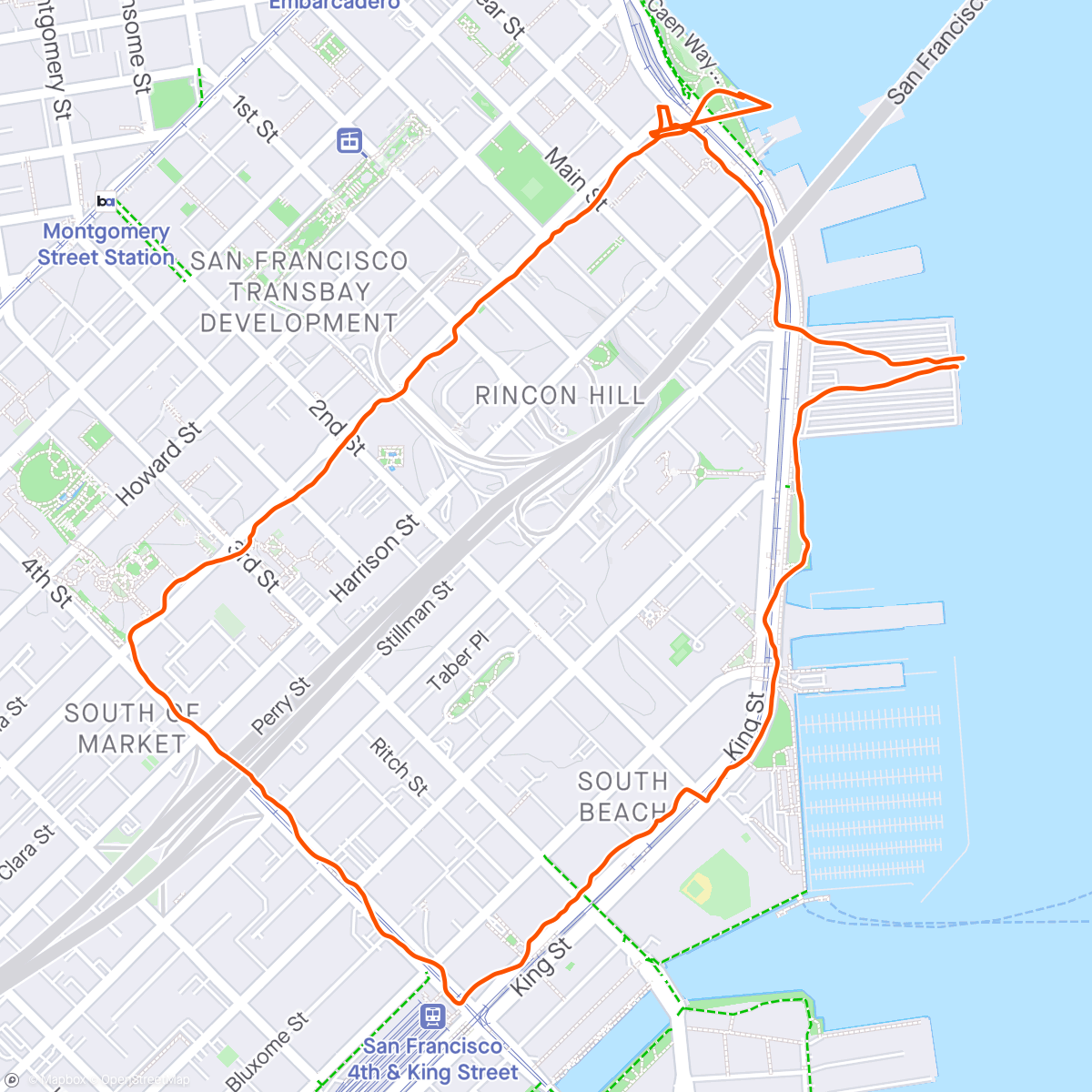 Map of the activity, San Francisco: Pre shift wander...