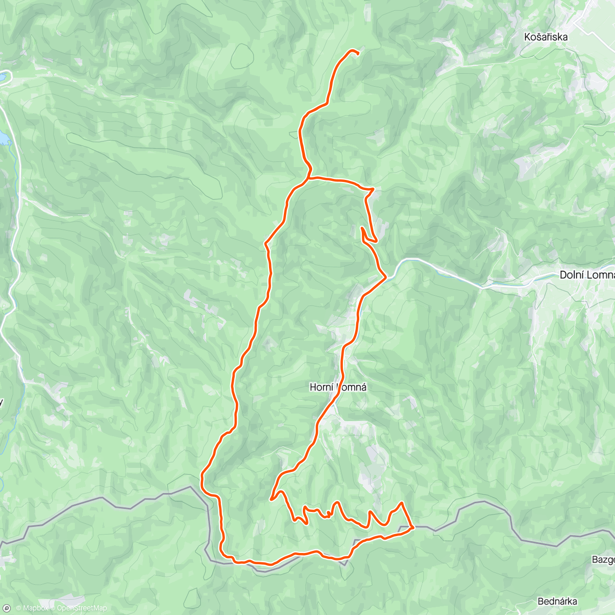 Map of the activity, Muřinkový vrch a Kozí hřbety