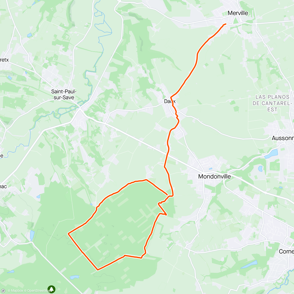 Map of the activity, Avec Merville trail