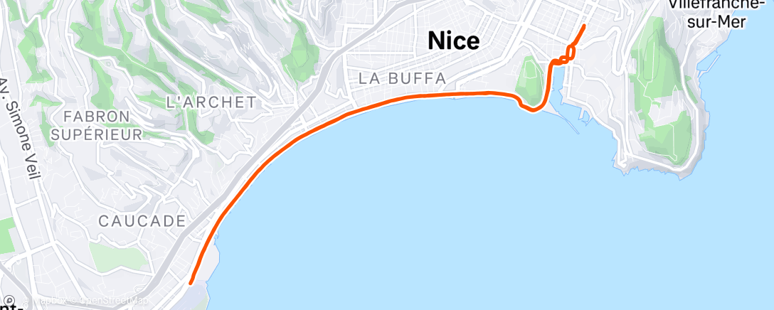 Mappa dell'attività Course à pied dans l'après-midi