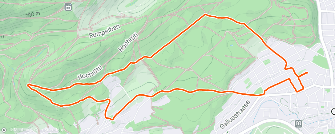 Map of the activity, Evening Trail Run - Basic