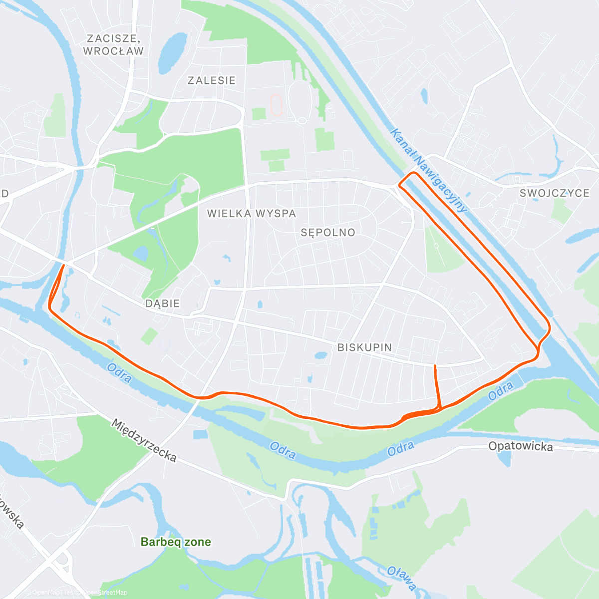 Map of the activity, Morning Run